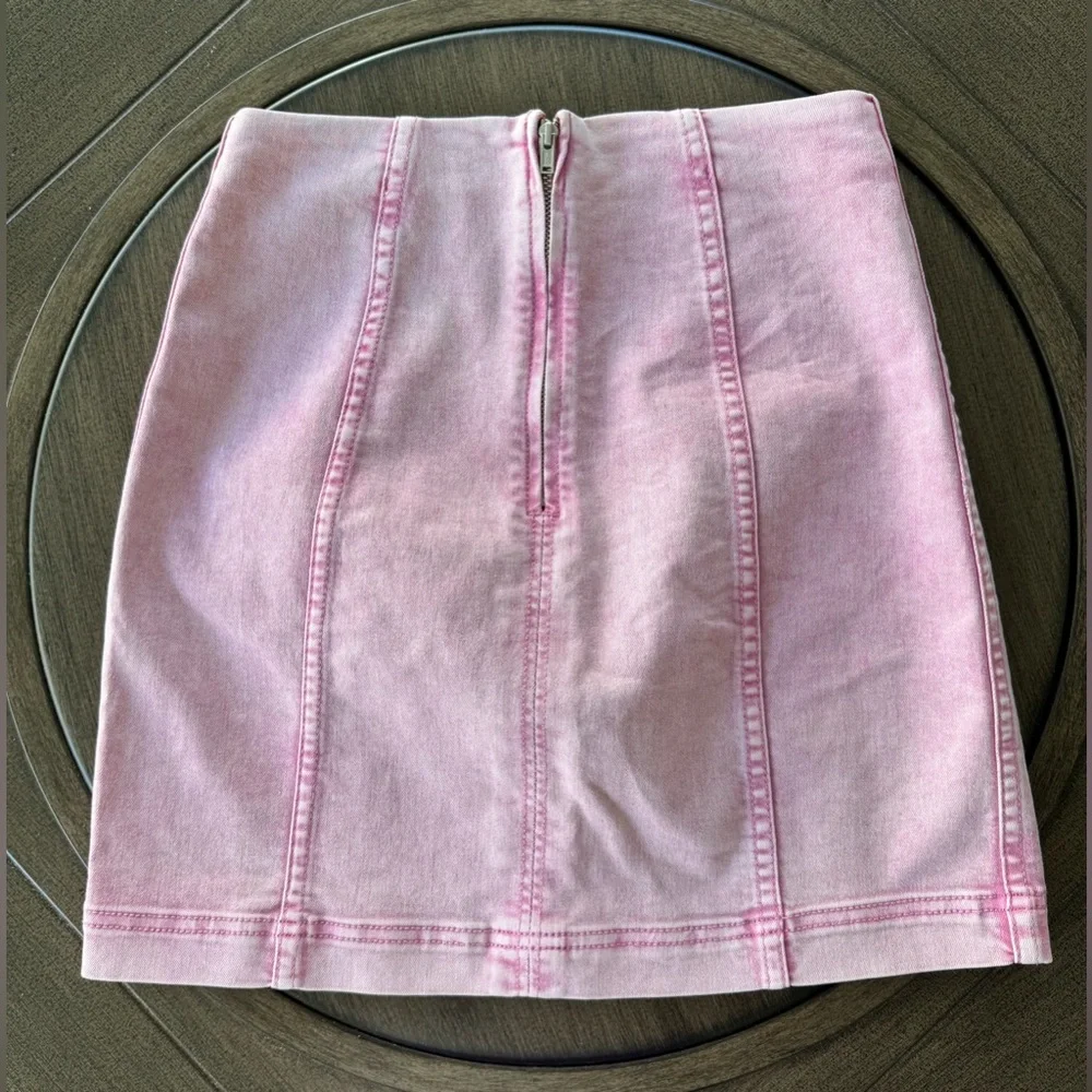 Free People Modern Femme Acid Wash Mini Skirt